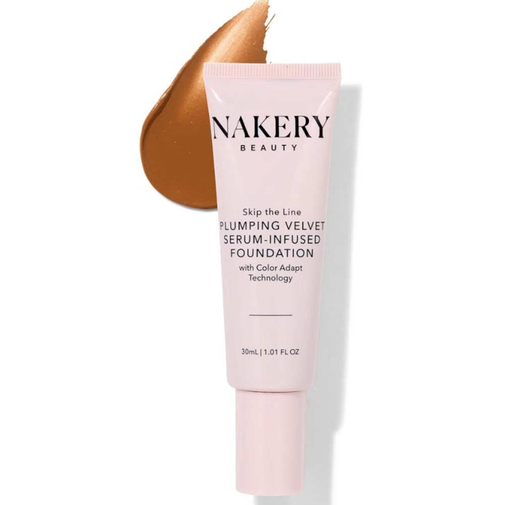 Nakery Plumping Velvet Serum-Infused Foundation Deep Also use as Bronzer